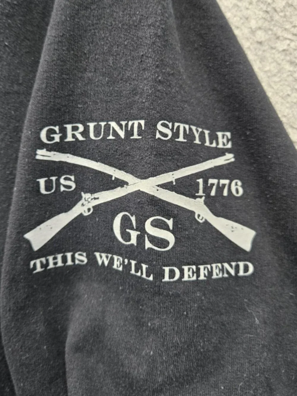 Grunt Style Men Hoodie L Black Second Amendment 2.0 USA Flag Logo Graphic Print